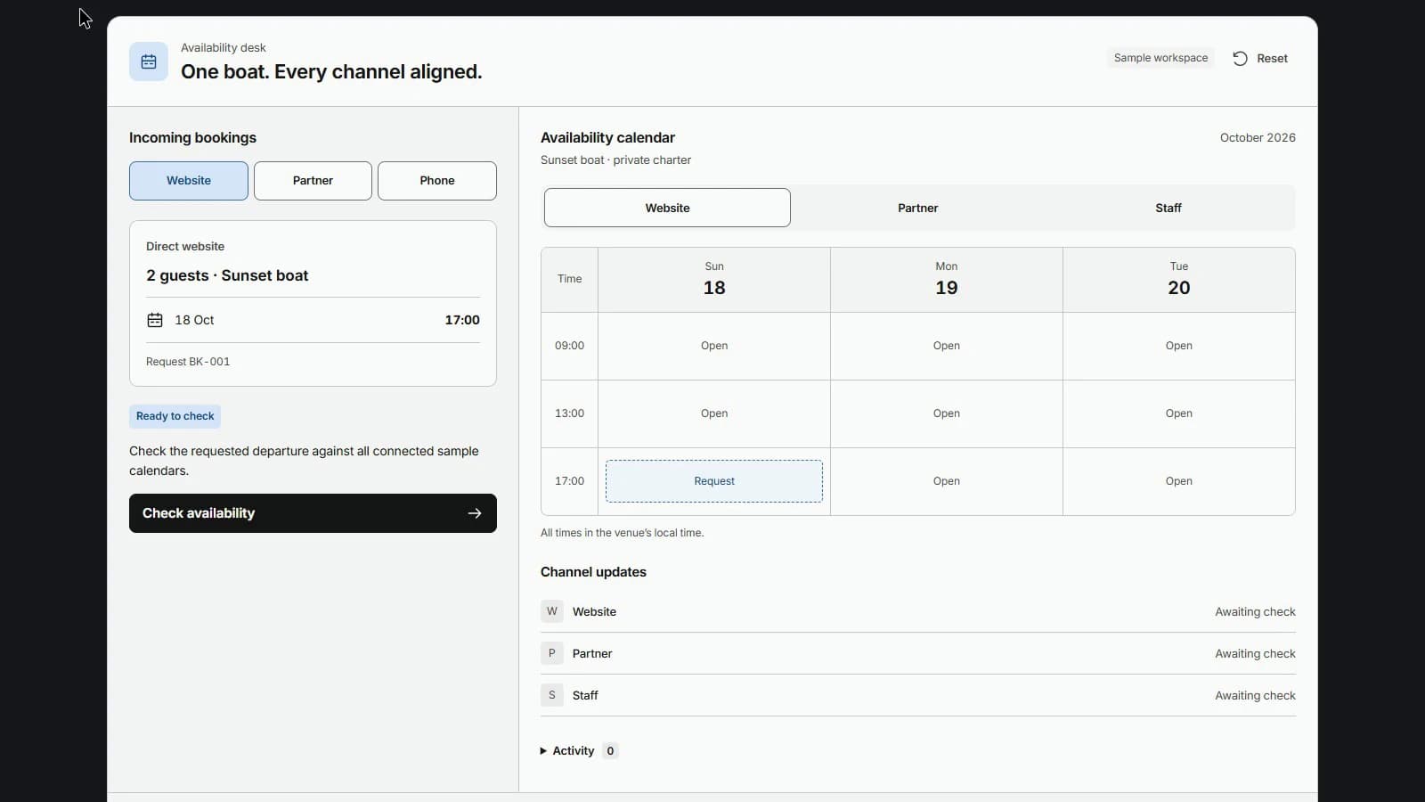 Product walkthrough: Systems & Booking Sync