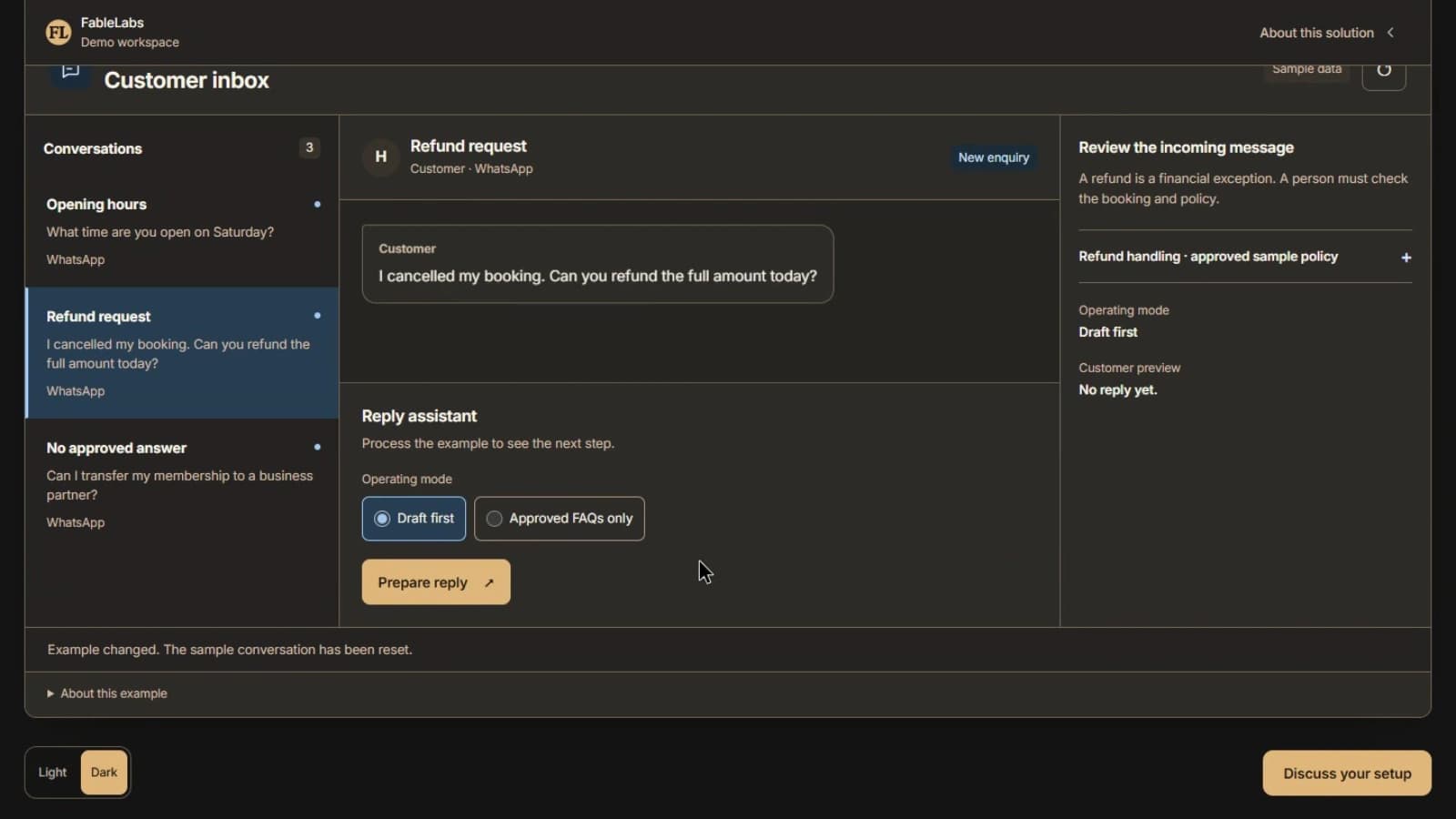 Product walkthrough: AI Customer Service